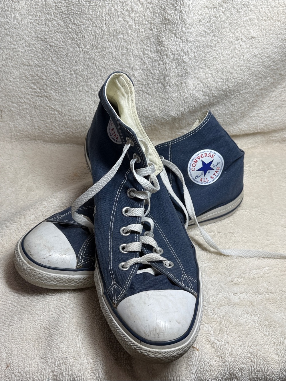 Converse Navy and White Classic High-Top Sneakers